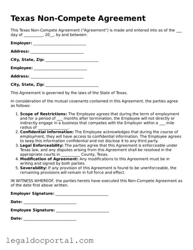Attorney-Verified Texas Non-compete Agreement Form