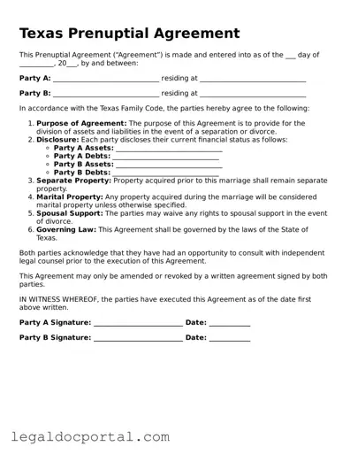 Attorney-Verified Texas Prenuptial Agreement Form