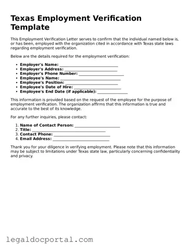 Attorney-Verified Texas Employment Verification Form