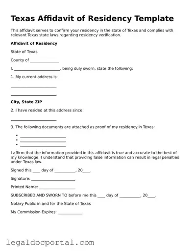 Attorney-Verified Texas Affidavit of Residency Form