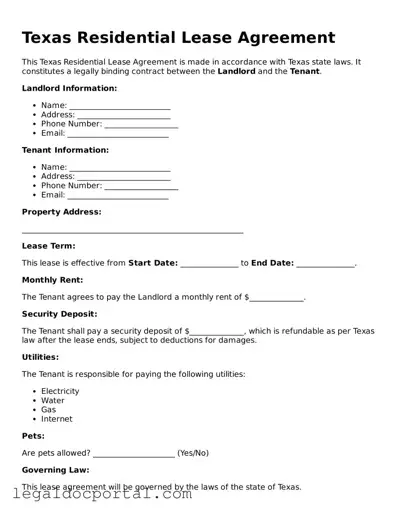 Attorney-Verified Texas Residential Lease Agreement Form