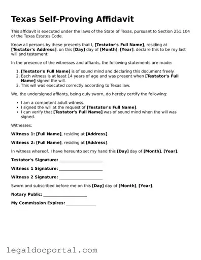 Attorney-Verified Texas Self-Proving Affidavit Form