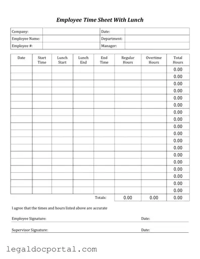 Printable Time Card Form