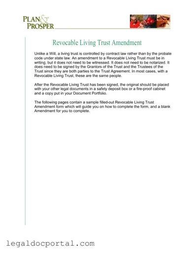 Printable Trust Amendment Form