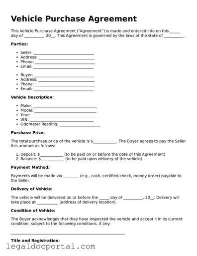 Official Vehicle Purchase Agreement Document