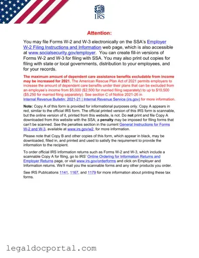 Printable IRS W-2 Form