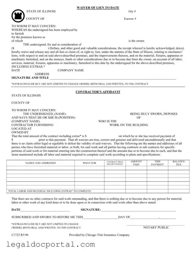 Printable Chicago Title Waiver Format Form
