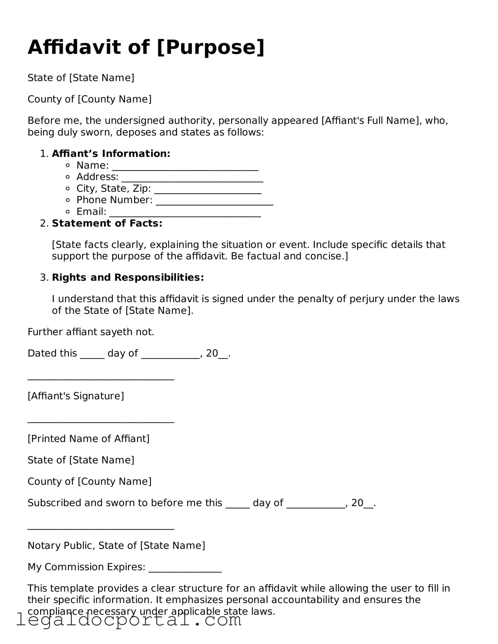 Official Affidavit Document