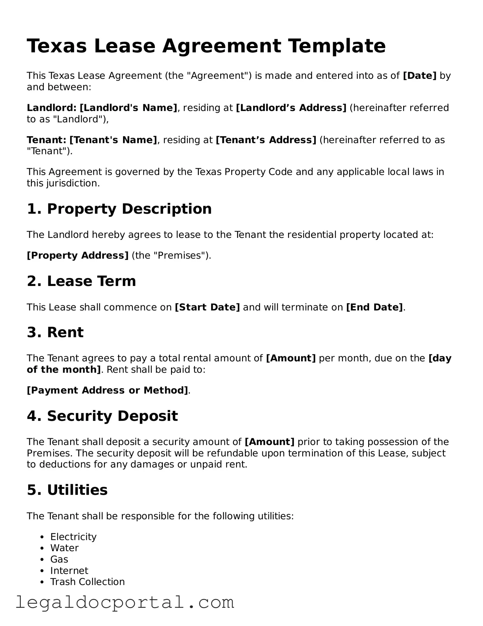 Attorney-Verified Texas Lease Agreement Form