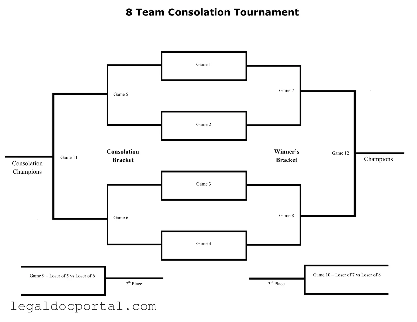 Printable Tournament Consolation Bracket Form