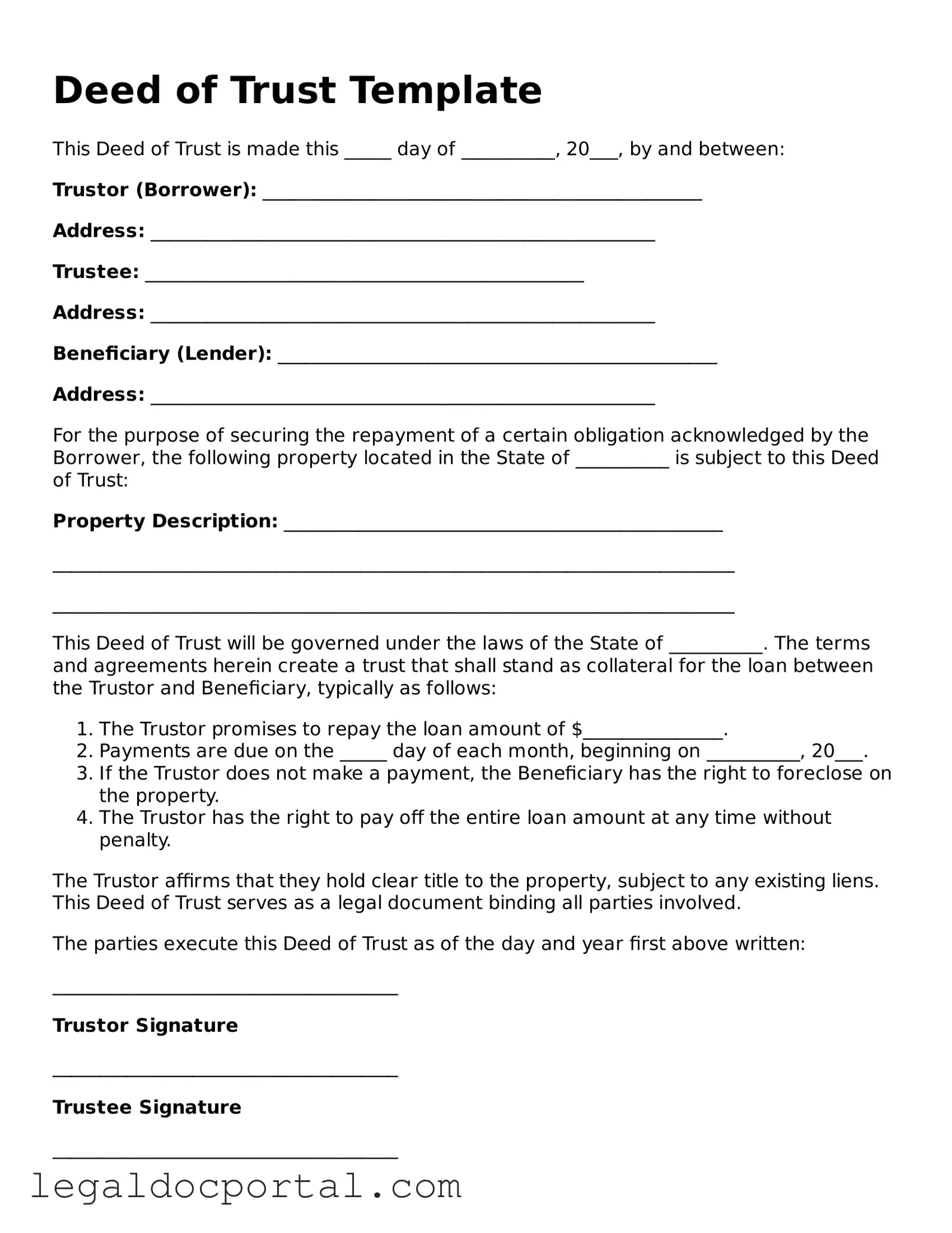 Official Deed of Trust Document